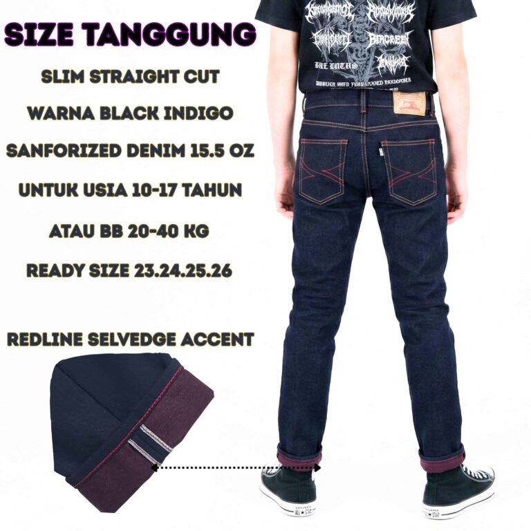 Celana Jeans Calvin Denim Premium - Junior size Raiden celana jeans denim selvedge accent 15 oz