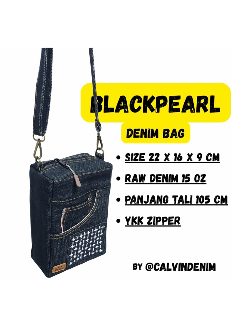 Tas selempang mini denim 15 oz pria wanita